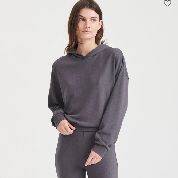 NAADAM Modal Cashmere Hoodie in Dark Granite. SUPER soft! - Picture 5 of 6